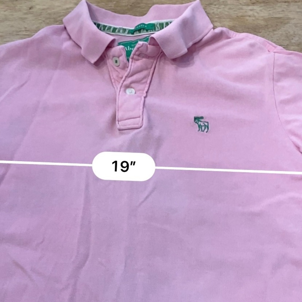 Abercrombie Muscle Boy’s Large Pink 100% Cotton Pique Knit Short Sleeve Polo - Picture 10 of 13